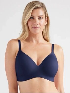 KNIX (30D) WingWoman Contour Bra Midnight Navy Wire-Free Comfort Smooth NWT